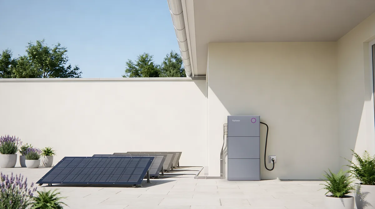 Innenhof, mit Modulen am Boden