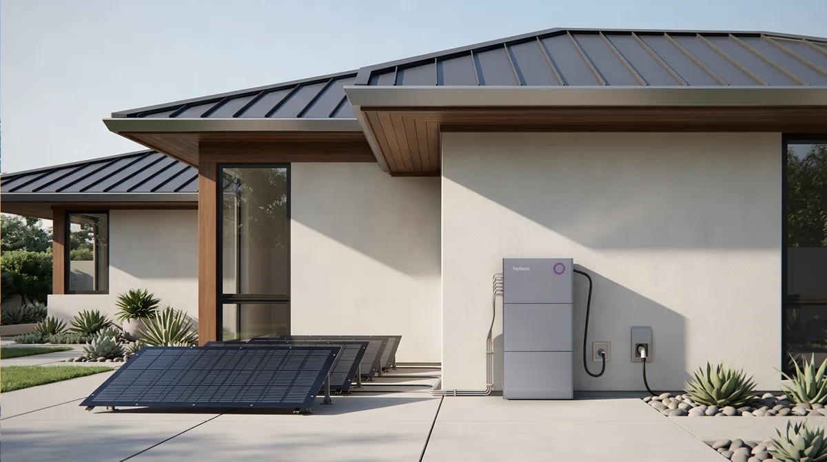 Terrasse, mit Modulen am Boden