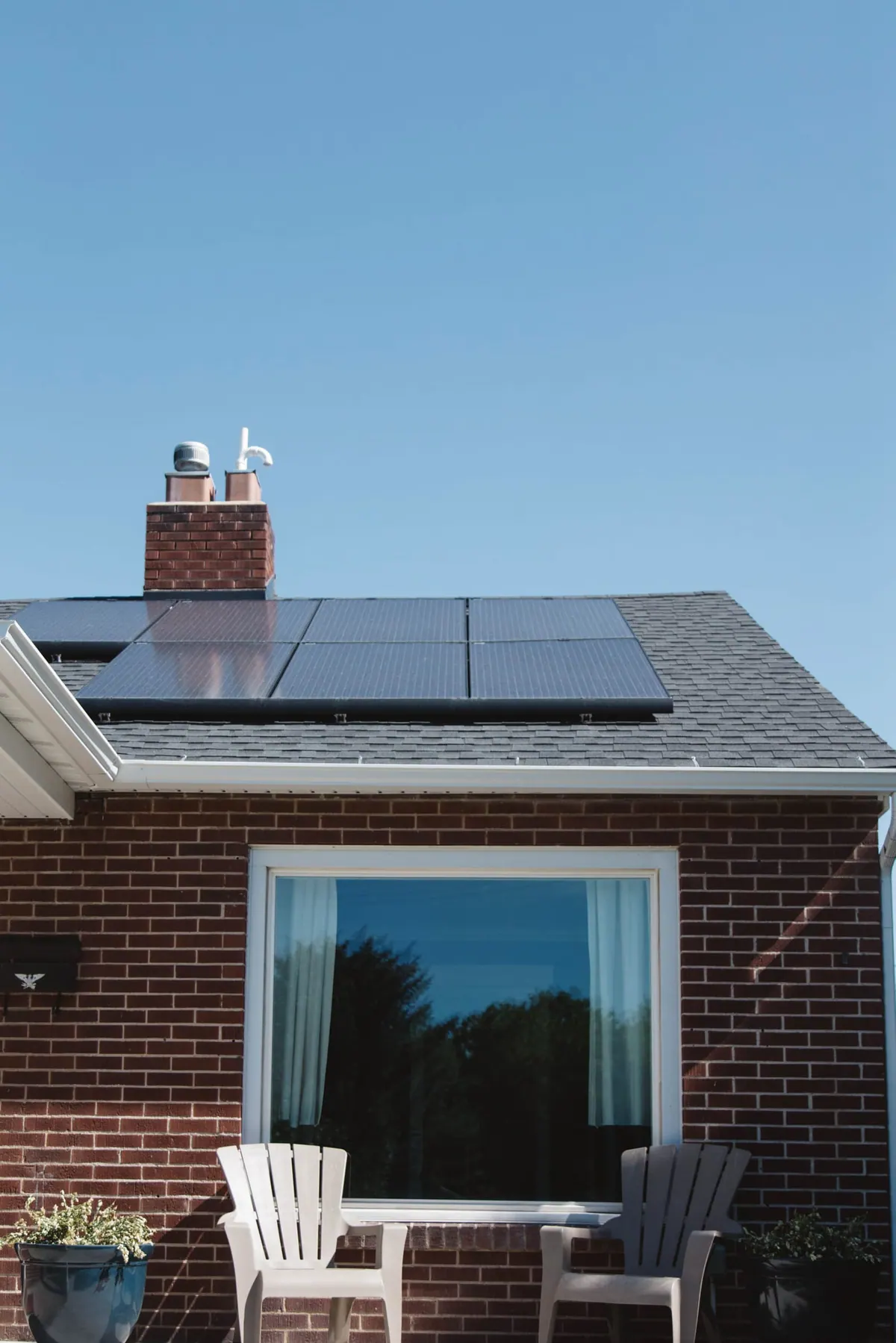 Solar panels on a residential roof